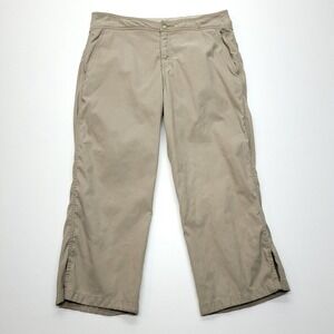 North Face Pants Women 12 Beige Cotton Crop‎ Cargo Hiking Trek Trail A5 Series